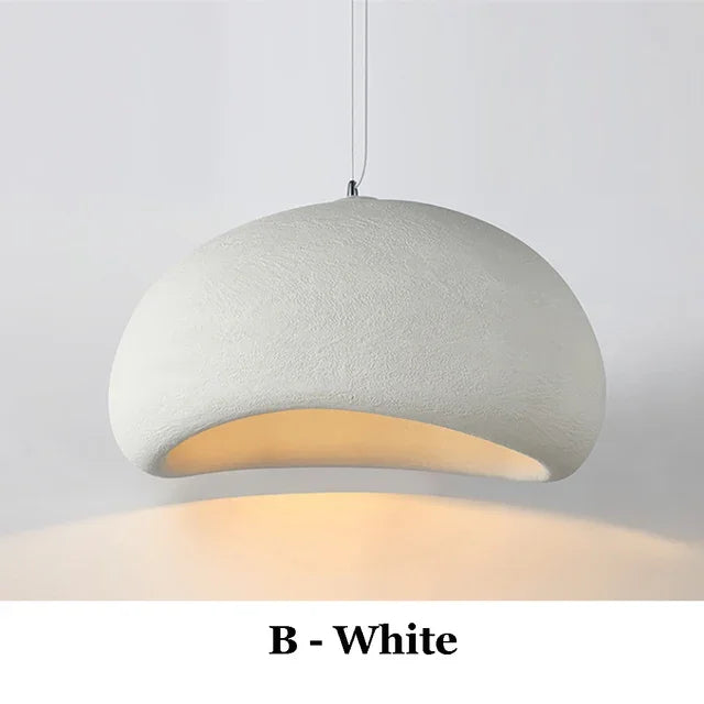 Suspension Wabi-Sabi Galet – Lustre japandi effet pierre Ø 30 / 40 cm