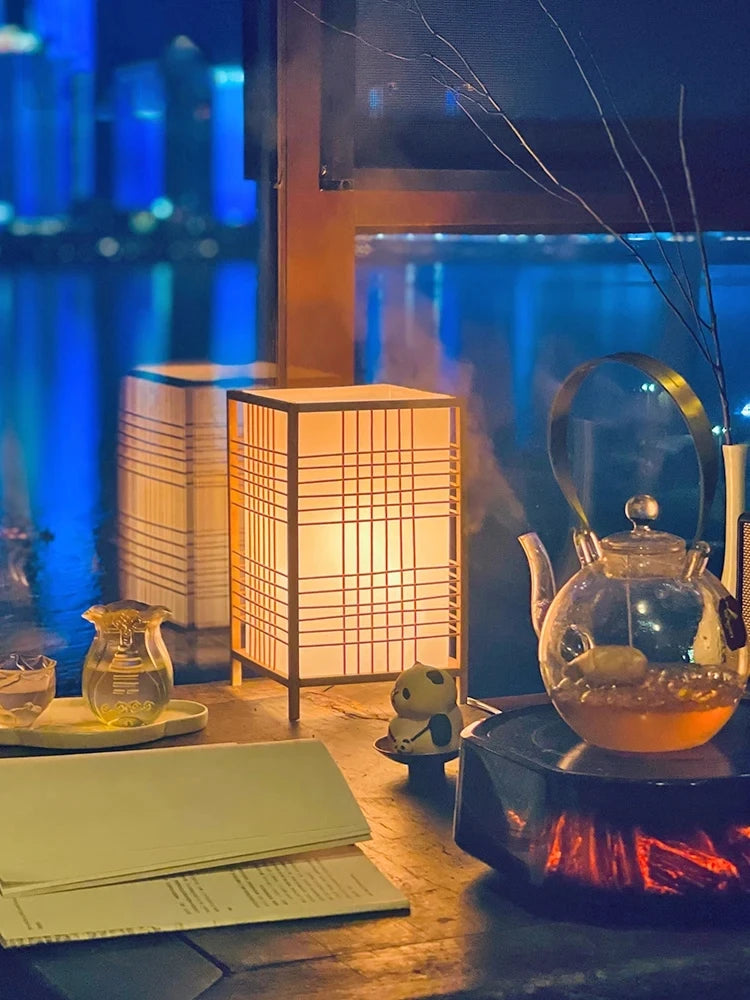 Lampe de Chevet Japonaise – Lanterne bois ou bambou tressé
