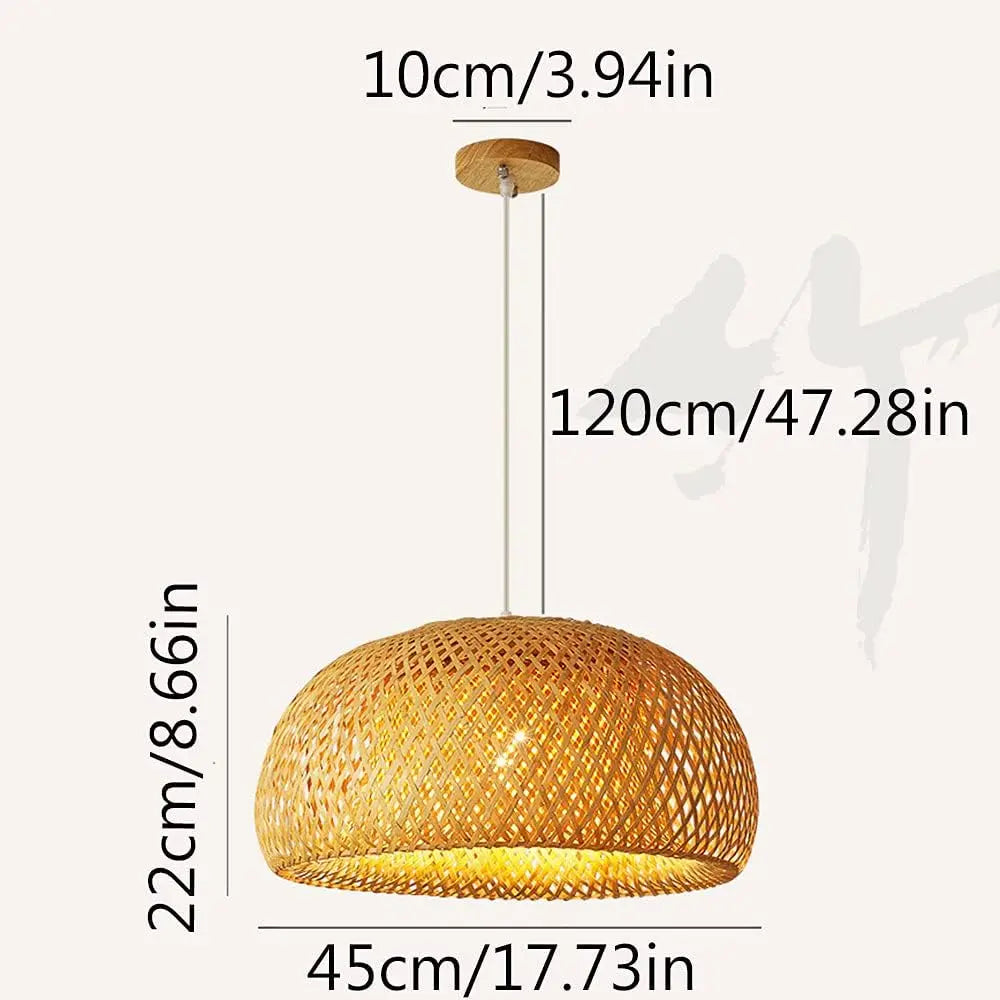 Suspension Bambou Dôme – Lustre bambou tressé main Ø 30 / 38 / 45 cm