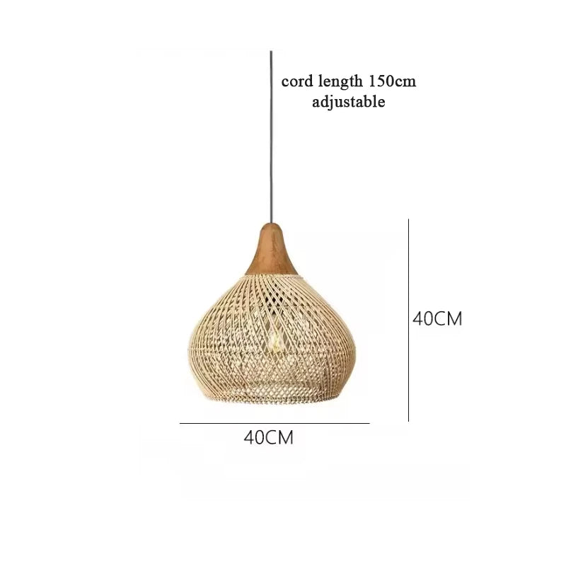 Grand Lustre Osier Naturel – Suspension osier XXL tressée main