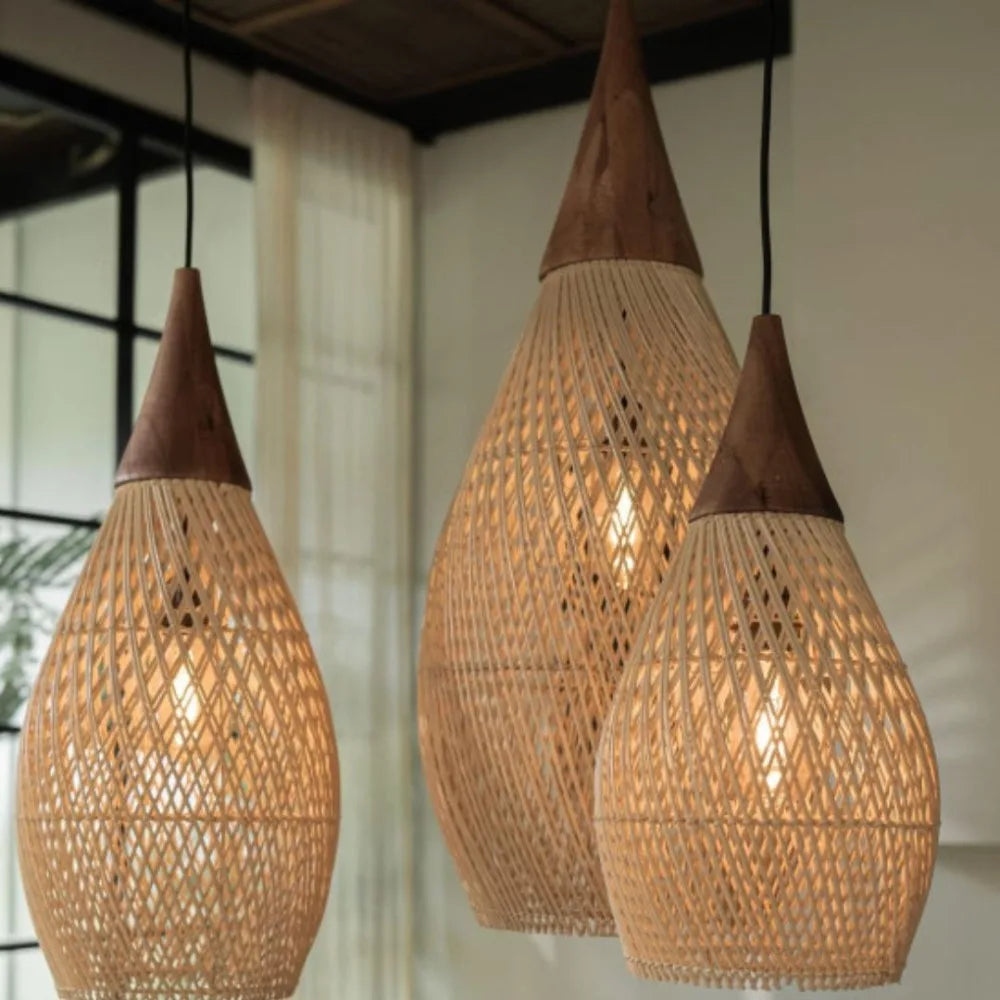 Grand Lustre Osier Naturel – Suspension osier XXL tressée main