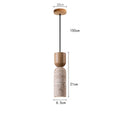 Suspension de Chevet Travertin – Bois foncé et pierre, style japonais