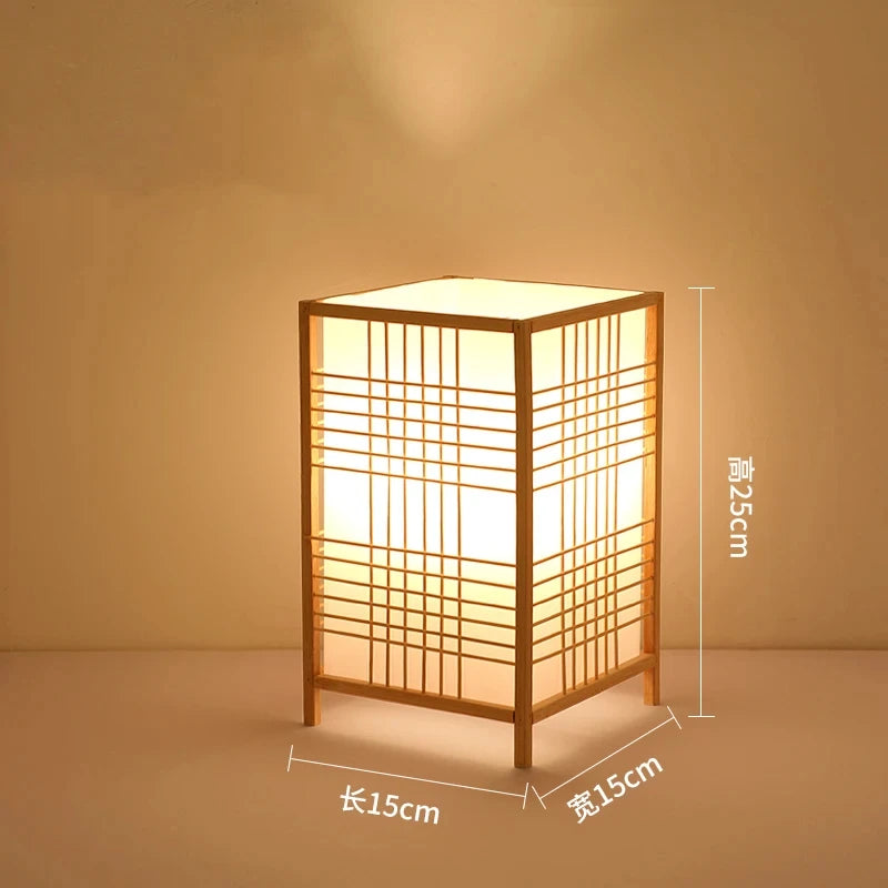 Lampe de Chevet Japonaise – Lanterne bois ou bambou tressé