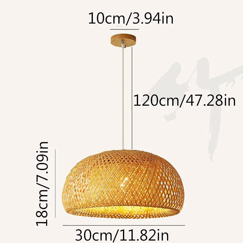 Suspension Bambou Dôme – Lustre bambou tressé main Ø 30 / 38 / 45 cm