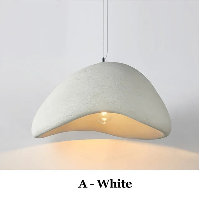 Suspension Wabi-Sabi Galet – Lustre japandi effet pierre Ø 30 / 40 cm