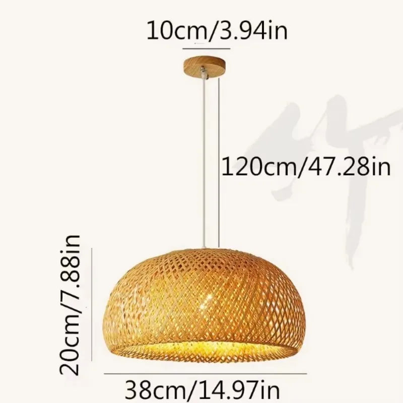 Suspension Bambou Dôme – Lustre bambou tressé main Ø 30 / 38 / 45 cm