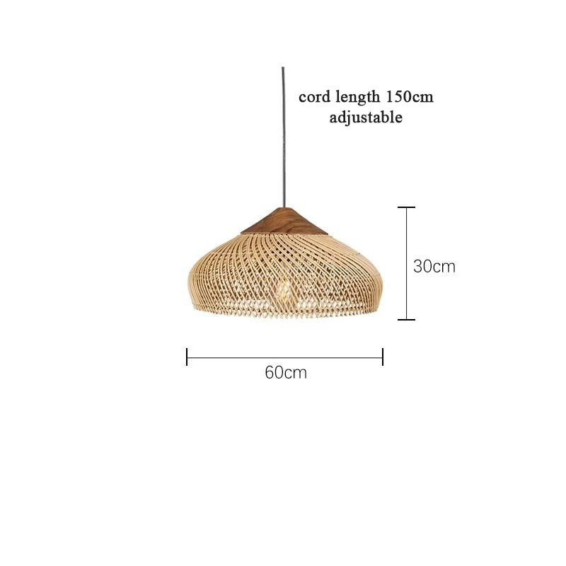 Grand Lustre Osier Naturel – Suspension osier XXL tressée main