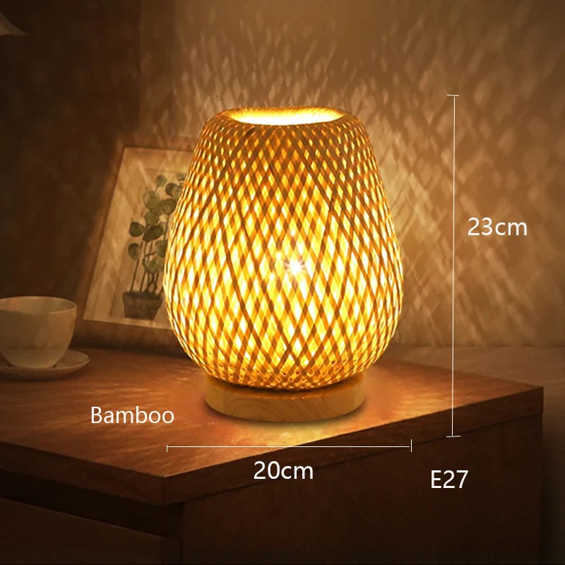Lampe de Chevet Japonaise – Lanterne bois ou bambou tressé