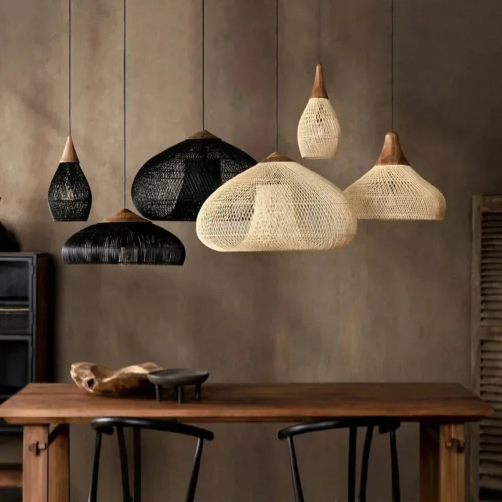 Grand Lustre Osier Naturel – Suspension osier XXL tressée main